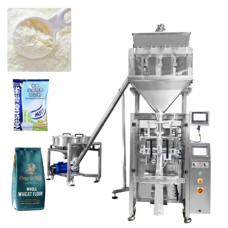 4 Heads Linear Weigher Powder Pouch Bag Vertical Filling Sealing Packaging Machine