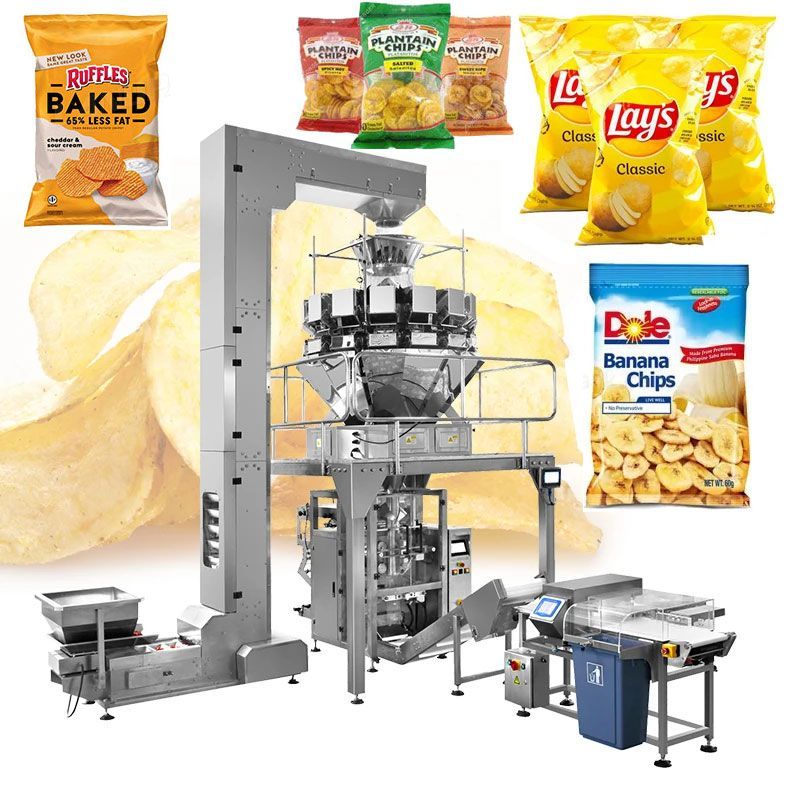 Automatic Snacks Vertical Packaging Machine | 10/14 Head Weighing Packing Machine